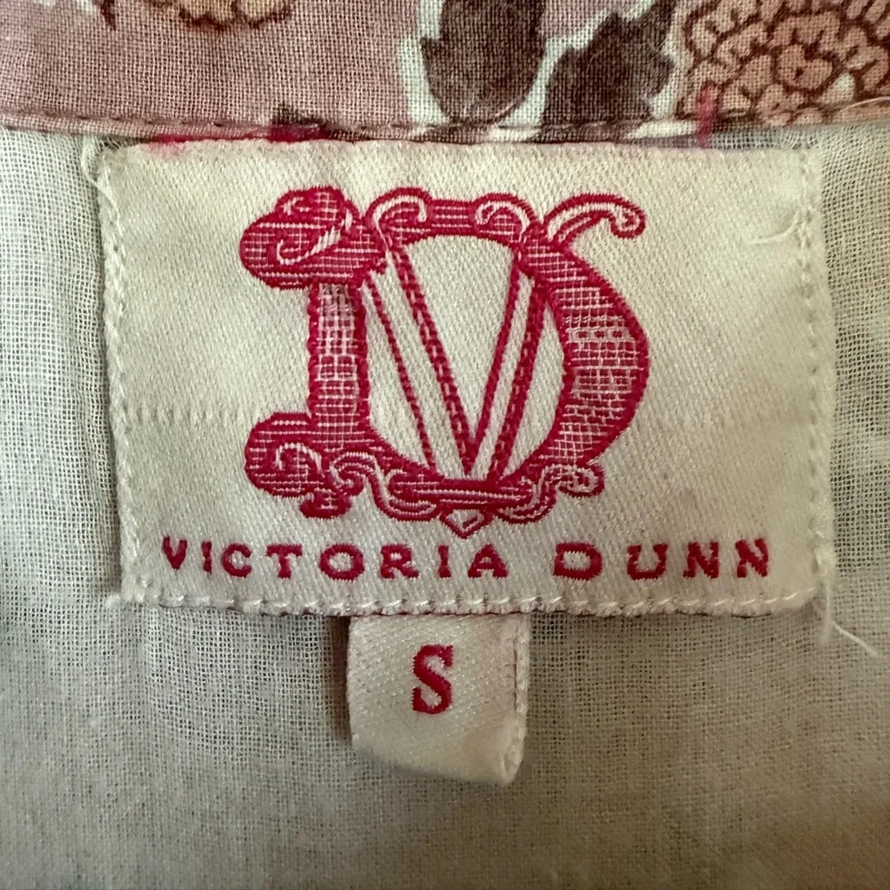 Victoria Dunn Hand Block Printed Tiered Maxi Cotton Dress, Lined, Small, Pink - Picture 3 of 9